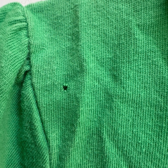 Ralph Lauren 2T Green Short Sleeve Shirt Blouse with Ruffle Sleeves- Minor Hole - Picture 3 of 6